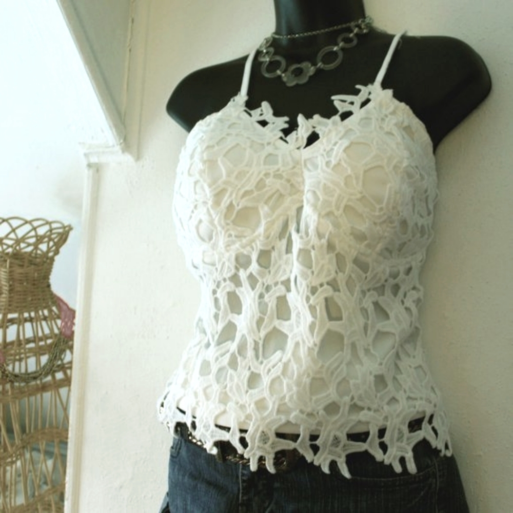 White Lace Overlay Camisole